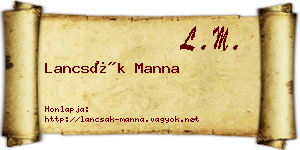 Lancsák Manna névjegykártya